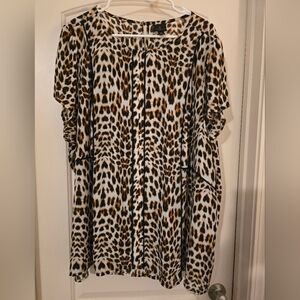 Women's Plus Size Blouse Short Sleeve Animal Pattern